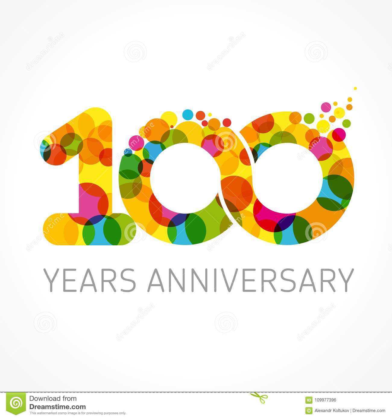 100 Years Old Anniversary Card Stock Vector - Illustration with Template For Anniversary Card