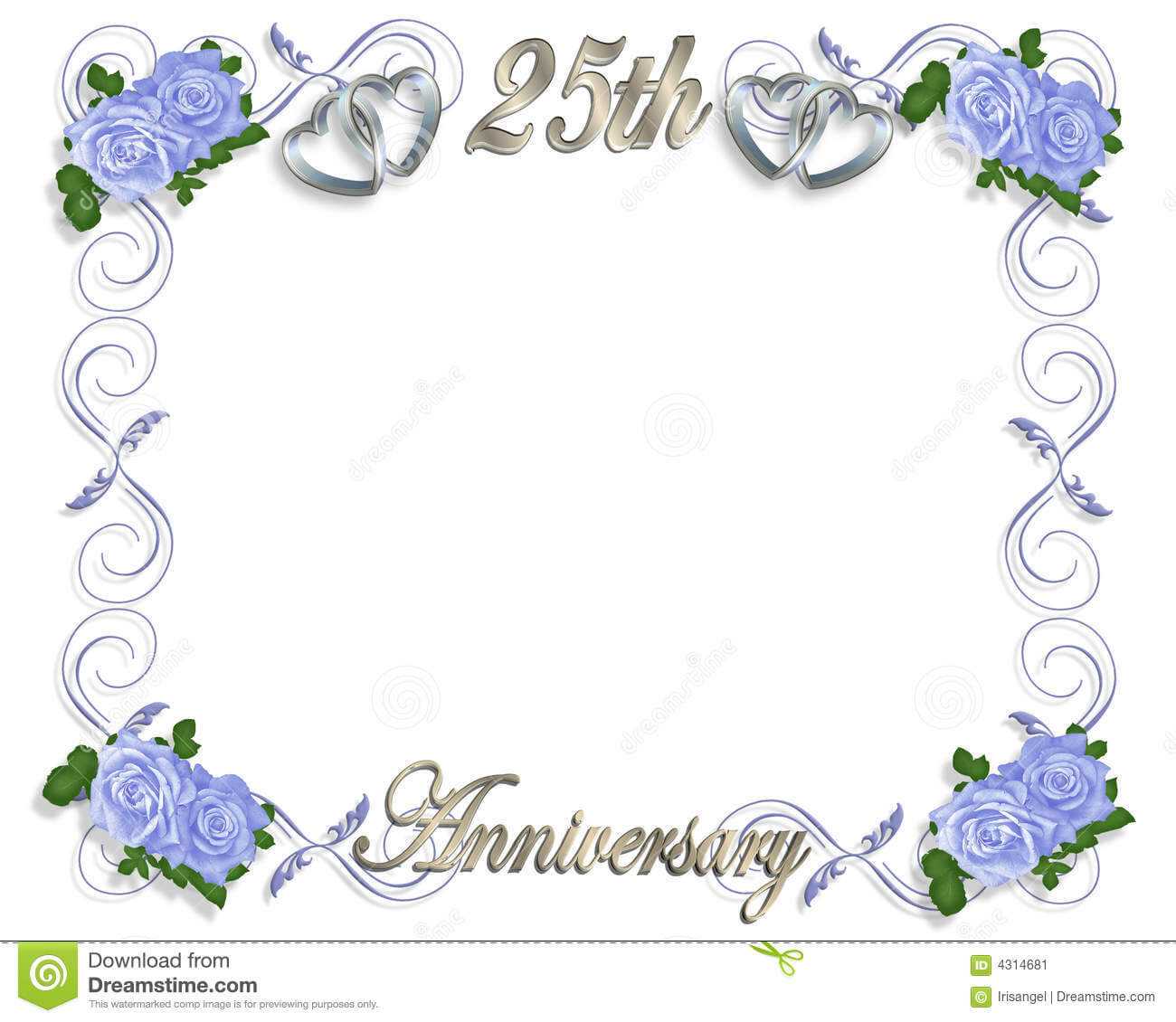 25Th Anniversary Template Stock Illustration. Illustration with regard to Template For Anniversary Card