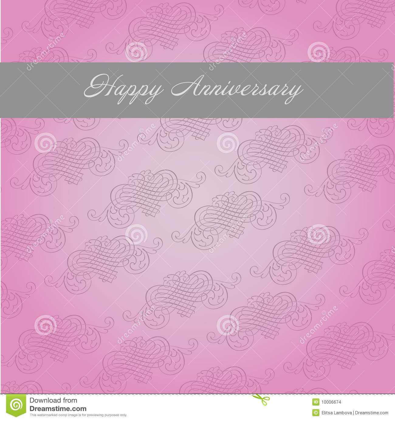 Anniversary Template Stock Vector. Illustration Of Greeting for Template For Anniversary Card