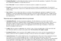 Ap Chemistry Lab Report Format with regard to Lab Report Template Chemistry