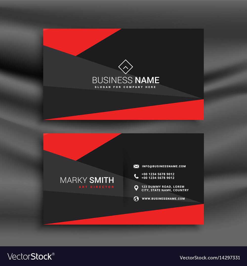 Black And Red Business Card Template With with Buisness Card Template