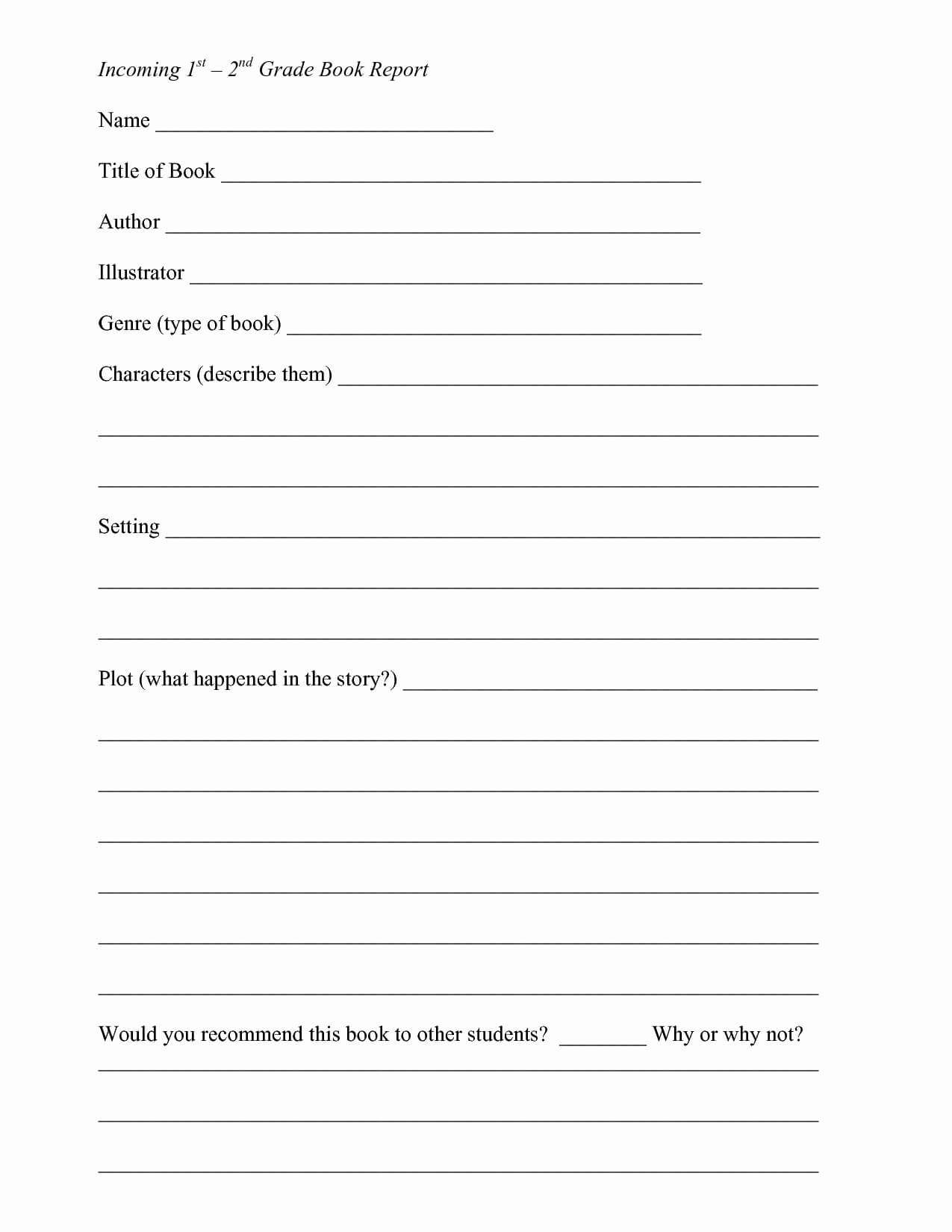 Book Report Template 10 6Th Grade Format Billy Star within 6Th Grade Book Report Template