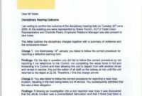 Disciplinary Hearing Outcome Letter - Transpennine Express with Investigation Report Template Disciplinary Hearing