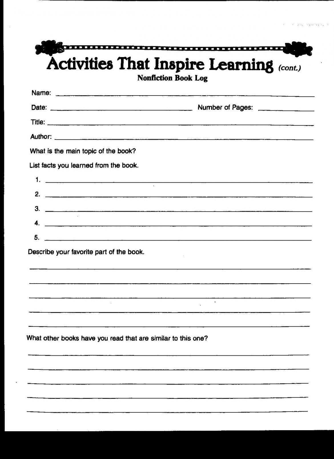 English Worksheets Book Report Template Outline 5Th Grade in 6Th Grade Book Report Template