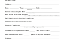 Fire Drill Report Template - Fill Online, Printable in Emergency Drill Report Template