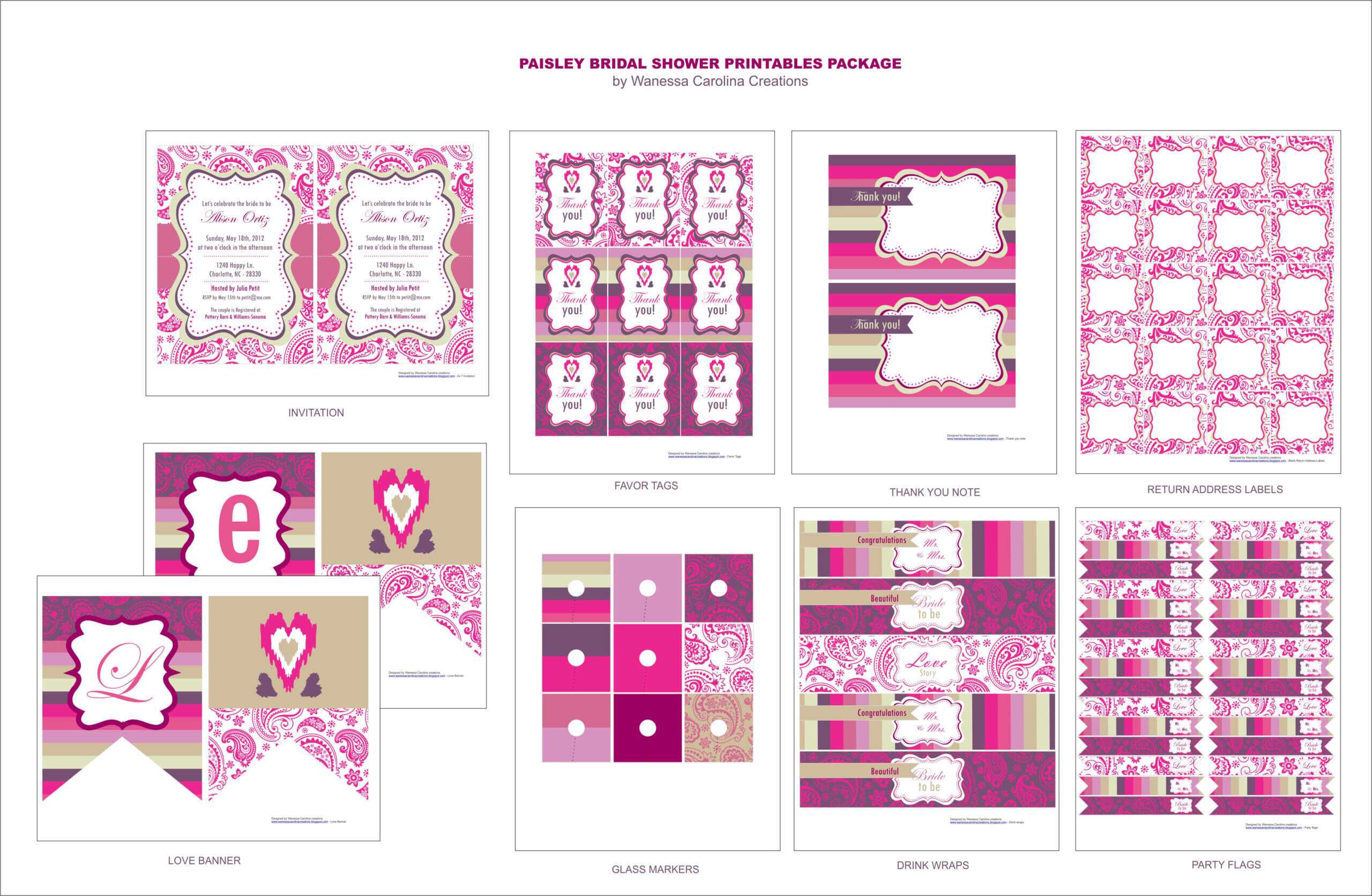 Free Bridal Shower Printables From Wanessa Carolina regarding Free Bridal Shower Banner Template