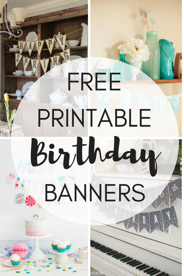 Free Printable Birthday Banners - The Girl Creative with Diy Party Banner Template