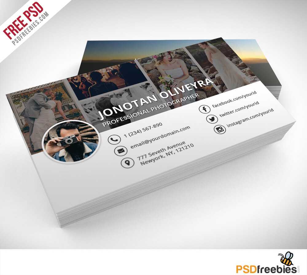 Professional Photographer Business Card Psd Template Freebie intended for Photography Business Card Template Photoshop