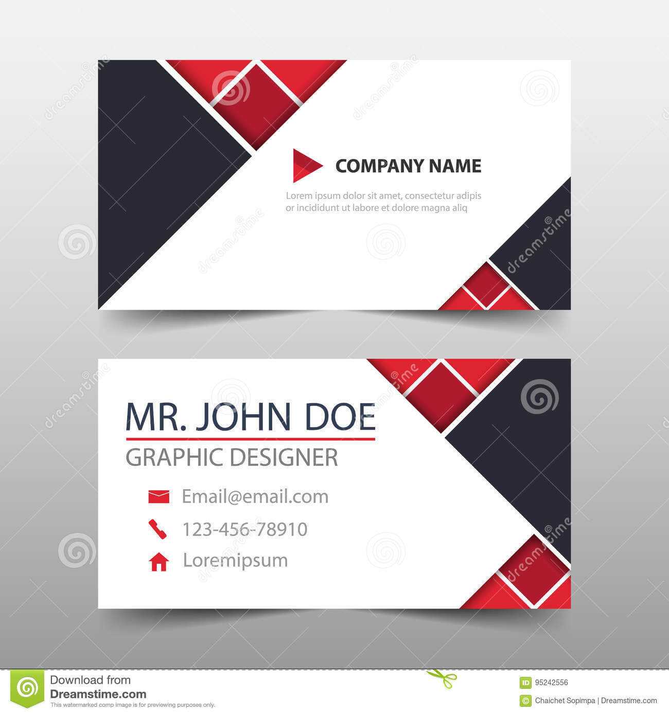 Red Triangle Corporate Business Card, Name Card Template pertaining to Buisness Card Template