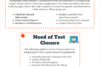 Test Closure:why It's Required? with regard to Test Closure Report Template